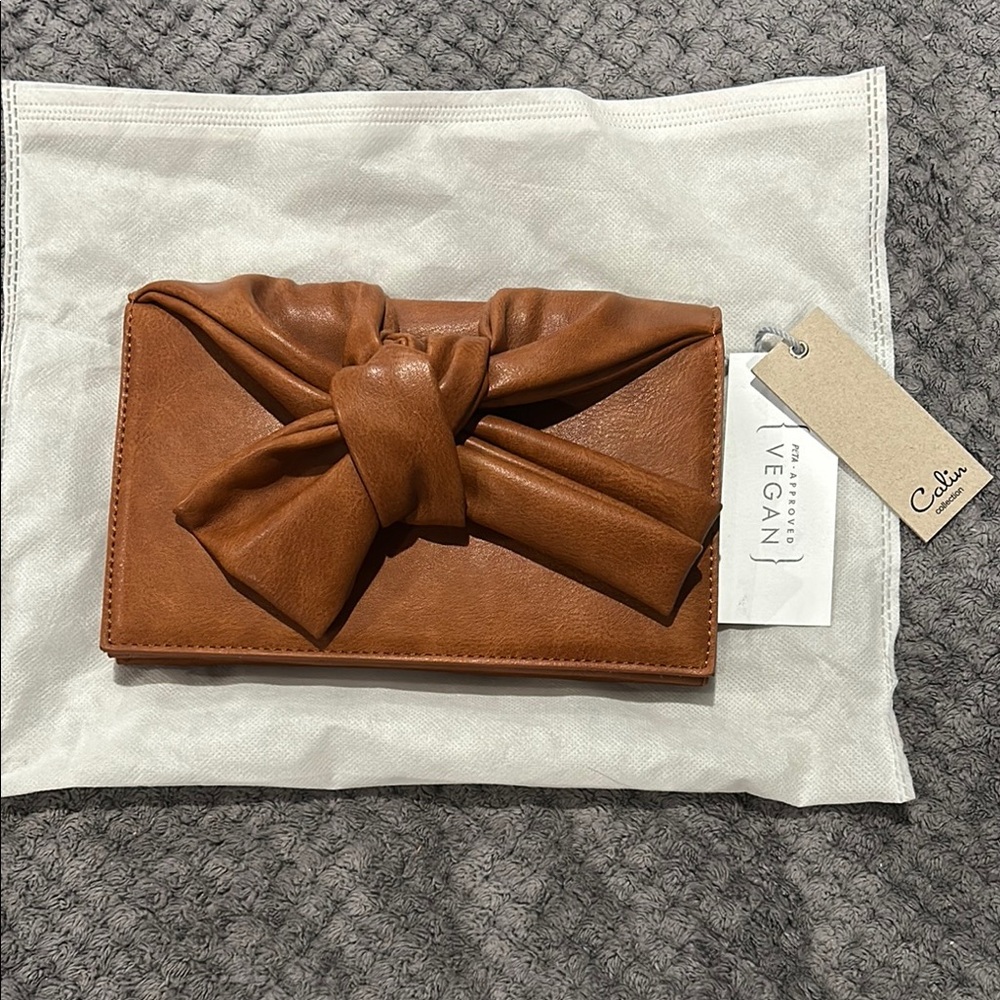 Vegan Leather Brown Clutch